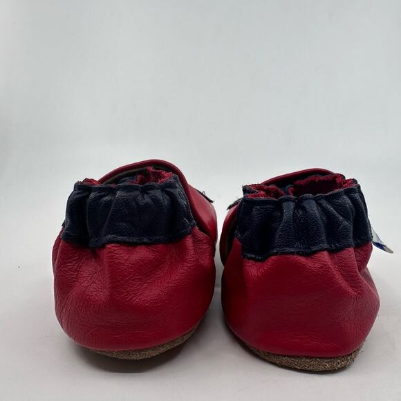Robeez Soft Soles Leather Baby Shoes 12-18 Mths Police Car First Steps Red/Black - Picture 4 of 6